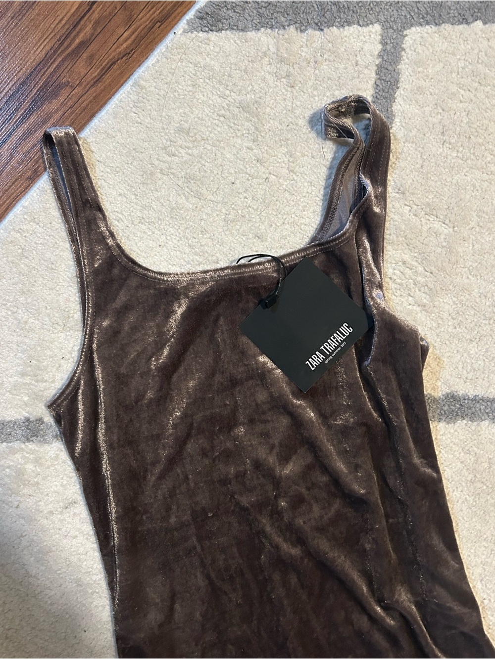 Zara Brown Velvet Dress NEW WITH TAGS